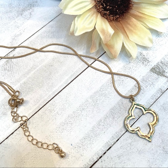 Gold tone turquiose necklace moroccan style - Picture 2 of 2